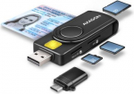 CARD READER USB-C+USB2.0 4SLOT/SMARTCARD CRE-SMP2A AXAGON CRE-SMP2A | 8595247906953