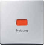 Rocker with legend Heizung with Red Calotte for Switch/push button, Single rocker aluminium silver - Allwetter 44 (IP 44) 2CKA001731A1957 | 4011395103814