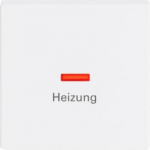 With marking "Heizung". As cover for flush-mounted 1gang 1way, 1gang 2way switch, intermediate switch, push-button and control switch 1gang 2way. As cover for 2-pole or 3-pole flush-mounted on-off switch and 2-pole control on-off switch. 2CKA001751A2 ...