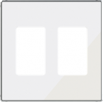 Color: White Glass   Cover plate for 2-gangs VDI connection unit code: 8155.68, 8155.78 & 8155.88 2CLA855510A2101 | 8427238224688