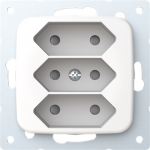 3-gang Euro socket outlet with center plate. There are terminals for each contact of the socket outlet for max 4 rigid wires and 2 X-terminals for 2-rigid wires. The socket outlet insert without the cover plate is screen-protected. 2TKA00001409 | 643 ...