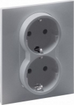SUNO 2X2P+E SOCKET SCHUKO STANDARD AUTO TERMINALS SHUTTERED ALUMINIUM 721326 | 3414972046428