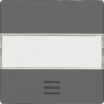 Rocker switch with window, with label for emergency switch for heating, 55x55mm, carbon metallic, DELTA i-system 5TG6231 | 4001869233574