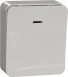 Push-button, Exxact Surface, 1-pole with red LED sep lamp circuit, screwless, white WDE015551 | 3606489504250