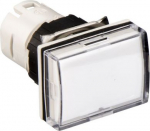 Head for pilot light, Harmony XB6, rectangular white, 16mm, integral LED ZB6DV1 | 3389110775648