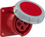 CEE-flanged socket 4x16A (3P+PE) 6h IP67 TT 75x75 red 3142-6TT | 9003399590306