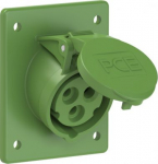 CEE-flanged socket 3x16A(2P+PE) 2h IP44/IP54 80x97 sloping green 413-2F8 | 9003399492648