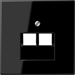 Cover plate for modular IAE/UAE data socket, black, 2xRJ45, LS LS969-2UASW | 4011377908208