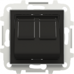 Color: Soft Black.   Cover plate at 45&ordm; for two 201X.X connectors and/or and housings (refs.: 2017.2, 2017.3, 2018.5, 2018.6, 2018 and 2018.8)   With labeling area for stickers   With shutter   Mounting plate included. 2CLA851680A1501 | 8427238202396