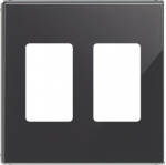 Color: Black Glass   Cover plate for 2-gangs VDI connection unit code: 8155.68, 8155.78 & 8155.88 2CLA855510A2501 | 8427238224695