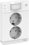 Double socket-outlet, Exxact, complete product, 2P + E, 16A, Schuko, with shutter, glossy, white WDE002190 | 3606489859985