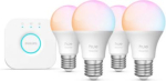 Hue Essential Kit, LED bulbs, E27, 7.5W, A60, 806 lm, White and Color Ambiance, 4 pcs. + Hue Bridge 929004235412 | 8721103103697