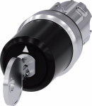 key-operated switch CES, 22 mm, round, metal, shiny, lock number SSG10, with 2 keys, 3 switch positions I-O-II, latching, actuating angle 2x45�, 10:30h/12h/13:30h, Key removal I+O+II 3SU1050-5BL11-0AA0 | 4011209948778