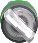 White illuminated selector switch head &Oslash;22 2-position spring return. range of product: Harmony XB5 - product compatibility: integral LED - device short name: ZB5 - mounting diameter: 22 mm - operator position information: 2 positions 90&deg;. ZB5AK1413 | ...