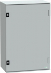 Wall mounted polyester enclosure, Thalassa PLM, plain door, 647x436x250mm, IP66, IK10, RAL 7035 NSYPLM64G | 3606480776632