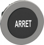 Head for illuminated push button, Harmony XB4, metal, black, 30mm, spring return, white marked ARRET ZB4FL233 | 3606489582418