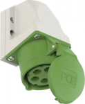 Wall mounted socket 5x16A (3P+N+PE) 2h IP44, green, compact 115-2K | 9003399019678