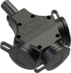 Connector 3-way, SCHUKO 3x16A (2P+E) 250V IP44 with lid, rubber, black 243711-ss | 9003399619526