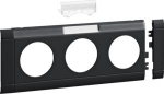 Frontplate 3-gang socket outlet for 80mm lid with LF stackable hfr graphit balck GB080319011 | 4012740909976