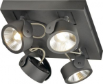 KALU LED 4 wall and ceiling light, square, black, 3000K, 60&deg; 1000135 | 4024163177528