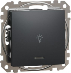 1-way Push-Button 10A with Blue LED Locator light with Lamp Symbol, anthracite Sedna Design SDD114132L | 3606481480088