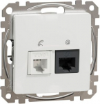 RJ45 + RJ11 data outlet CAT5E UTP, white Sedna Design SDD111458 | 3606481465955