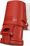 Wall mounted receptacle 16A 5p 6h 400V IP44 with lid red 31 | 4015394202462