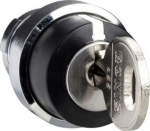 Operating head with bezel &Oslash; 28,5mm, metal, key Ronis 455. range of product: Harmony Series K - component name: KAX - rotary handle padlocking: without - switching angle: 45 &deg;. KAXZ1S141 | 3389110980806