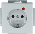 Busch-Protector&reg; SCHUKO&reg; socket insert with Neon lamp /Red with screw terminals aluminium silver - Platform 63 2CKA002011A3832 | 4011395078853