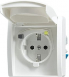 FI-Schukomat SCHUKO&reg; socket Protective Contact (SCHUKO) 2P+PE 16 A 30 mA alpine white - Allwetter 44 (IP 44) 2CKA003116A0665 | 4011395210239