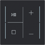 Labeling field with Stop/Play/Volume icon for keypad 1-4-fold (KK/U4.70.xx).   Available for the design ranges:   - Busch-art linear   - Alba 2CKA006199A0498 | 4011395339077