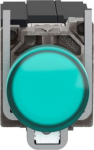 Pilot light, Harmony XB4, metal, green, 22mm, plain lens with BA9s bulb, 230...240V AC XB4BV43 | 3389110887266
