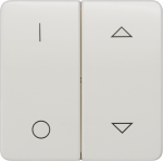 1+1 Shutter switch, with symbols I0, 65x65mm, DELTA profil, Titanium white 5TG7813 | 4001869048567