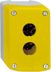 Yellow empty enclosure lid with light grey base, 2 cut-outs. range of product: Harmony XALK - product or component type: empty control station - device short name: XALK - product destination: for XB5 &Oslash; 22 mm control and signalling units - control sta ...