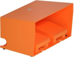 Double foot switch, IP66, with cover, metallic, orange, 2 NC+2 NO. range of product: Harmony XPE - product or component type: foot switch - material: metal - foot switch type: double foot switch - device short name: XPER - protective cover: with - tr ...