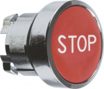 Head for non illuminated push button, Harmony XB4, metal, flush, red, 22mm, spring return, marked ST ZB4BA434 | 3389110887587