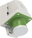 CEE-wall mounted plug 4x16A (3P+PE) 10h IP44 green with lid 514-10D | 9003399971174