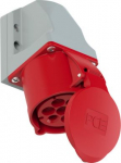 CEE-wall mounted socket 7x32A (6P+PE) 6h IP44/IP54, red 127-6V | 9003399023224