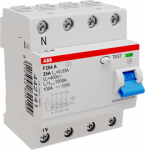 4P A 25A 30mA Residual Current Circuit Breaker (RCCB) F204 A-25/0.03-L 2CSF204123R1250 | 8012542820109