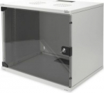 19&Prime; Wall-mounted switch cabinet 9U, depth: 40cm, gray, glass door DN-19 09-U-S-1 | 4016032330950