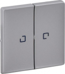 Cover plate Valena Life - 2-gang illuminated / with indicator - aluminium 755222 | 3414970460943