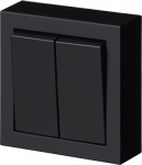 Surface mounting switch with screwless terminals. The terminals are for max 2 solid or rigid wires. Including switch insert, rocker, surface mounting frame and bottom. 2TKA00004446 | 6438199008479