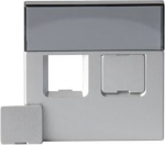 Center plate Modular Jack 2 gang Aluminium - Impressivo 2TKA000607G1 | 6418677330506