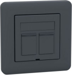 Data socket, Exxact, complete product,  Cat6, UTP, straight, anthracite WDE008561 | 3606480333514