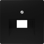 Cover plate for UAE socket, 55x55mm, Rutenbeck Cat.3+5/BTR Cat.6, Soft black, DELTA i-system 5TG2545-0SB | 4001869583792