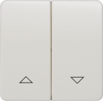 1+1 Shutter pushbutton, 65x65mm, DELTA profil, Titanium white 5TG7814 | 4001869048574