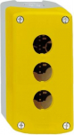 Yellow empty enclosure lid with light grey base, 3 cut-outs. range of product: Harmony XALK - product or component type: empty control station - device short name: XALK - product destination: for XB5 &Oslash; 22 mm control and signalling units - control sta ...