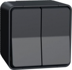 2 Switch, Mureva Styl, complete product, 1-pole 2-way, electromechanical, 10AX, IP55, grey MUR55022 | 3606481512482