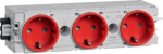 Socket-outlet 3-gang Wago plug/clamp technique C-Profile in traffic red GS30003020 | 4012740851381