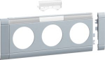 Frontplate 3-gang socket outlet for 80mm lid with LF stackable hfr alu lacquered GB08031LAN | 4012740909983